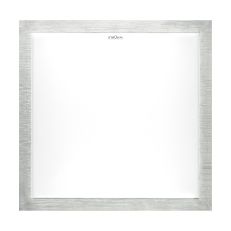 Plafon kwadratowa srebrna ALEX LED D 24W 1680lm 4000K IP44 03245 Strühm