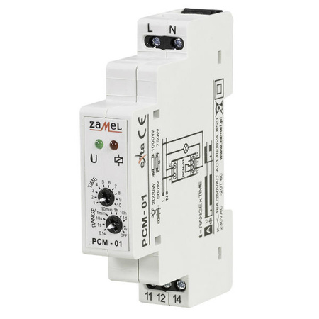 Przekaźnik czasowy 1-funkcyjny 1NO/NC 16A 0,1sek-10dni 230V AC PCM-01 Zamel EXT10000072