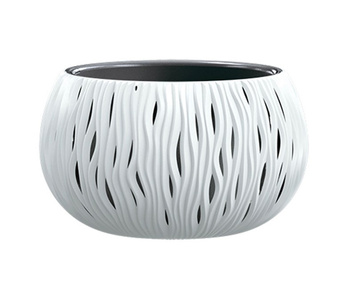 Doniczka ozdobna z wkładem biała Bowl Sandy DSK180-S449