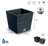 Doniczka z wkładem antracytowa FURU Square Low DFS300-S433