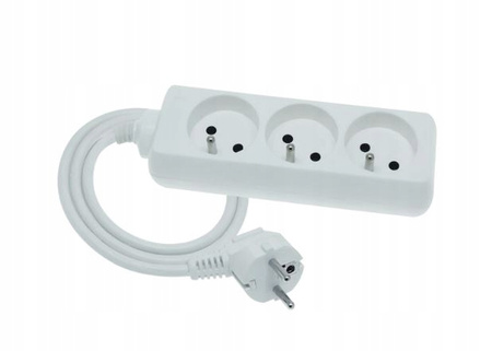 Przedłużacz z uziemieniem biały 3-gniazda 3m OMY 3x1 Elgotech EPS-303
