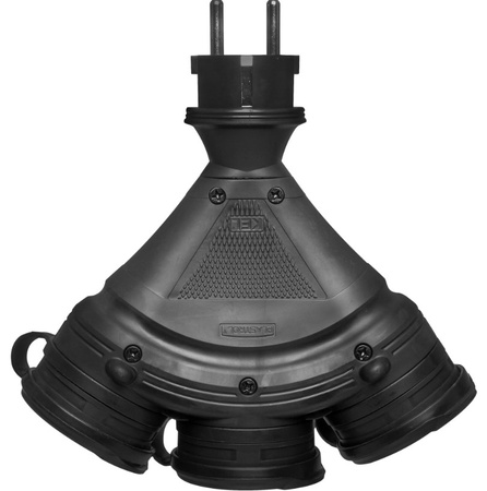 Rozgałęźnik do przedłużacza czarny 3-gniazda z/u 16A 250V IP54 Plastrol W-01154