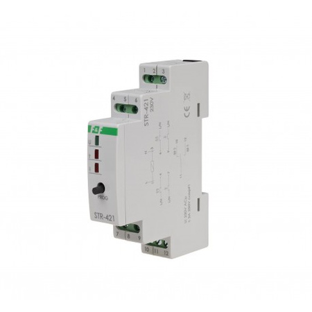 Sterownik rolet modułowy dwuprzyciskowy 230V IP20 F&F STR-421