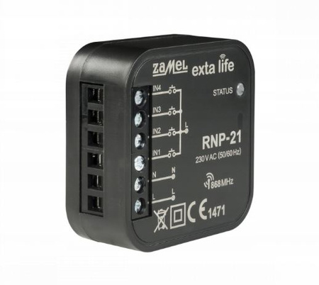 Radilowy nadajnik 4-kanałowy do puszkowy 230V RNP-21 Zamel EXL10000020
