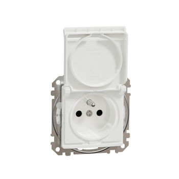 Gniazdo pojedyncze z uziemieniem IP44 biały Sedna Design & Elements SDD211013 Schneider