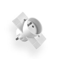 Rozgałęźnik wtyczkowy 1-gniazdo z/u +2-gniazda b/u biały Elgotech R-21