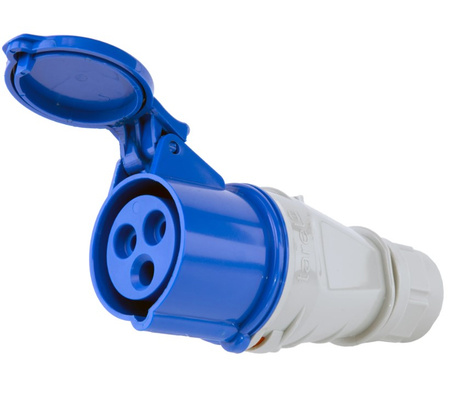 Gniazdo przenośne jednofazowe 16A 3P z dławikiem Camping Plastrol T-07422
