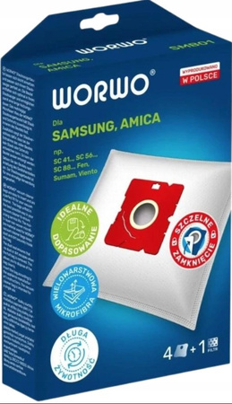 Worki do odkurzacza Samsung 4 sztuki Worwo SMB01K 