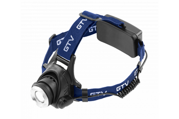Latarka czołowa LED 6W 350lm 6400K 275m 3xAAA IP44 czarna na baterie GTV LT-LC6WT3-60