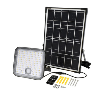 Naświetlacz solarny LED 30W 4800lm 4000K IP65 czarny Bemko C83-SOP-030BL-4K-PIR