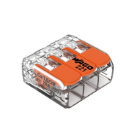 Szybkozłaczka przeźroczysta 3 x 0,14-4mm linka - drut Wago 221-413