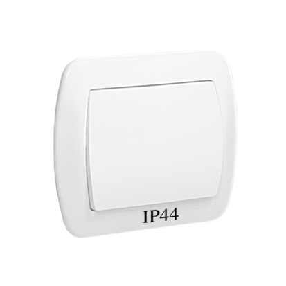 Wyłącznik pojedynczy biały IP44 AKORD AW1B/11 Kontakt-Simon