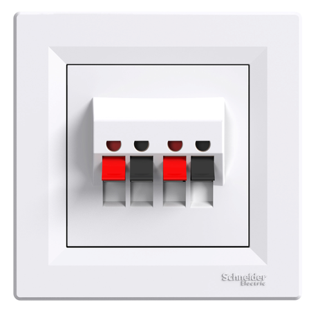 Gniazdo podwójne głośnikowe białe Asfora EPH5700121