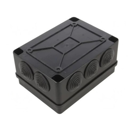 Puszka natynkowa hermetyczna czarna IP65 150 x 110 x 70mm 10-dławików S-BOX 306C Pawbol