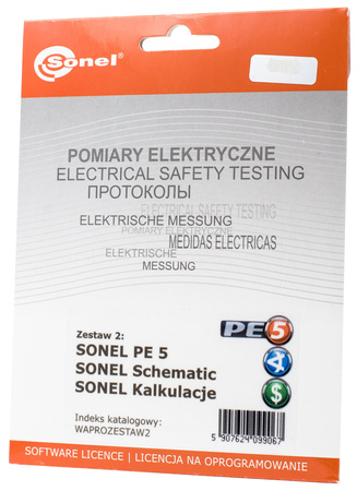 Zestaw 2: SONEL PE Pomiary Elektryczne 5 + SONEL PE Schematic + SONEL PE Kalkulacje