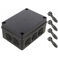 Puszka natynkowa hermetyczna czarna IP65 150 x 110 x 70mm 10-dławików S-BOX 306C Pawbol
