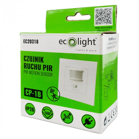 Czujnik ruchu biały podtynkowy PIR CP-1B EC20318 ECO
