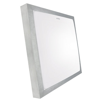 Plafon kwadratowa srebrna ALEX LED D 24W 1680lm 4000K IP44 03245 Strühm