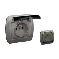 Gniazdo pojedyncze z/u aluminium IP44 AKORD AGZ1BE/26A Kontakt-Simon