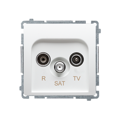 Gniazdo antenowe przelotowe RD/TV/SAT białe Basic BMZAR-SAT10/P.01/11 Kontakt-Simon