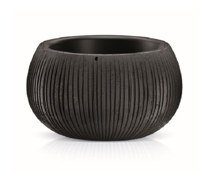 Doniczka okrągła czarna beton BOWL DKB370-B411
