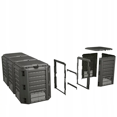 Kompostownik 3 - komorowy czarny 1200L COMPOGREEN IKSM1200C-S411