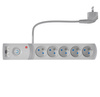 Przedłużacz przeciwprzepięciowy 5-gniazd + 2 x USB 3m szary 10A 2300W Plastrol W-100041