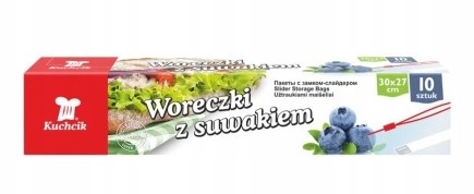 Woreczki śniadaniowe z suwakiem mocne 3 L 34 x 24 cm 10 sztuk Kuchcik