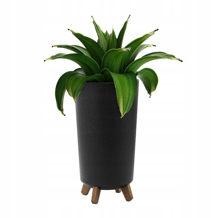 Doniczka na nóżkach antracytowa Gracia Tubus Slim Eco Wood DGTL200W-S433W