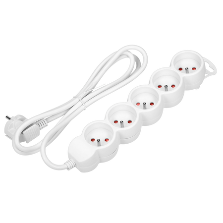 Przedłużacz 5-krotny z uziemieniem biały 5mb OMY 3x1 Orno OR-AE-13149/W/5M 
