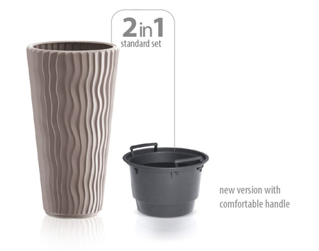 Donica zewnętrzna z wkładem antracytowa SANDY SLIM Prosperplast DPSP350-S433