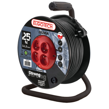 Przedłużacz bębnowy z uziemieniem 25m OW 3x1 4xGS STRONG Elgotech PZB-40-25G