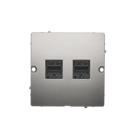 Gniazdo komputerowe podwójne RJ45 kat.5e satynowe Basic BMF52.02/29 kontakt-Simon