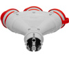 Rozgałęźnik do przedłużacza szary-czerwony 3-gniazda z/u 16A 250V IP54 Plastrol W-01151