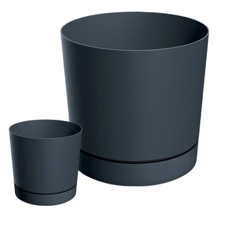 Doniczka z podstawkiem antracytowa TUBO P DPOP150-S433