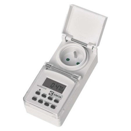 Cyfrowy programator czasowy IP44 zewnętrzny P5507 EMOS