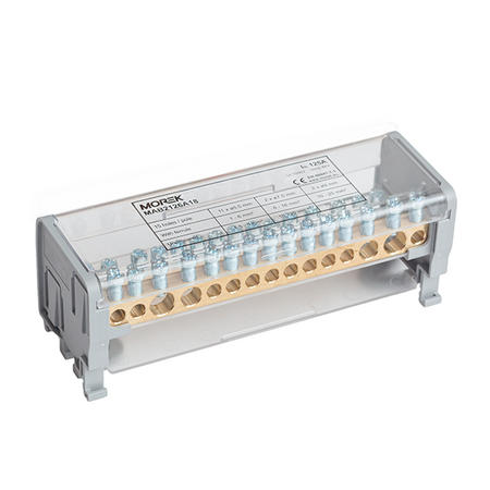 Blok rozdzielczy 2-polowy 125A 1000V 2x35mm + 2x25mm / 11x6 mm Morek MAB2126A18