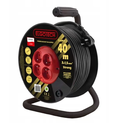 Przedłużacz bębnowy z uziemieniem 25m OW 3x1 4xGS STRONG Elgotech PZB-40-25G