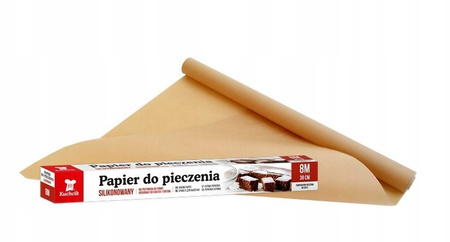 Papier do pieczenia silikonowany brązowy rolka 8 mb Kuchcik