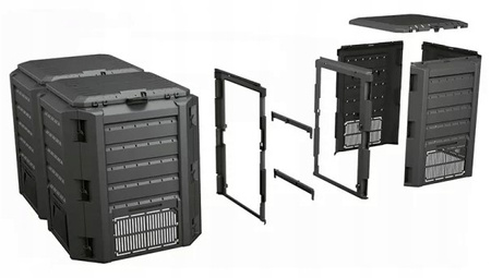 Kompostownik 2-komorowy czarny MODULE COMPOGREEN 800l IKLM800C-S411