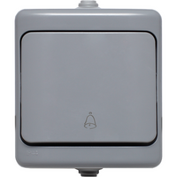Przycisk dzwonek natynkowy hermetyczny IP54 szary BRYZA 180004