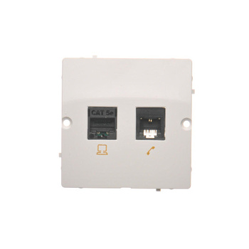 Gniazdo komputer + telefon białe biały Basic BMF5T.02/11 Kontakt-Simon