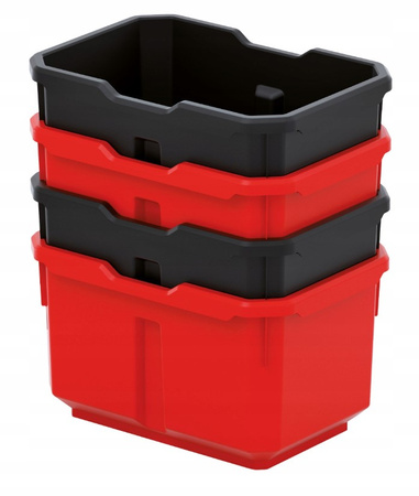 Zestaw 4szt pojemników czerwonych TITAN BOX Kistenberg KTIS16