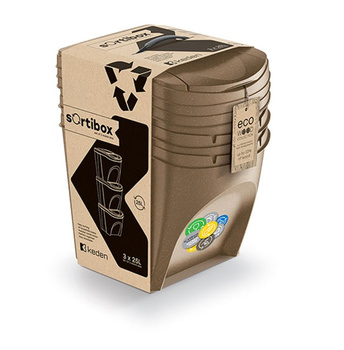 Zestaw 3szt koszy na śmieci z pokrywka Sortibox Eco Keden DNV-COC-002260