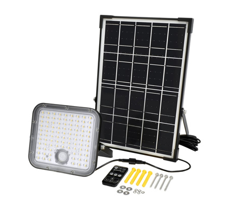 Naświetlacz solarny LED 30W 4800lm 4000K IP65 czarny Bemko C83-SOP-030BL-4K-PIR