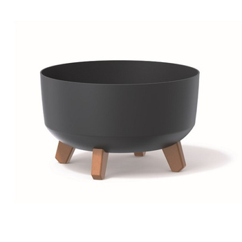 Doniczka na nóżkach antracytowa  Gracia Low DGRL400L-S433