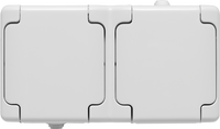 Gniazdo podwójne natynkowe hermetyczne białe IP54 Bryza 180437