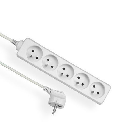 Przedłużacz z uziemieniem biały 5-gniazd 1,5m OMY 3x1 Elgotech EPS-501,5