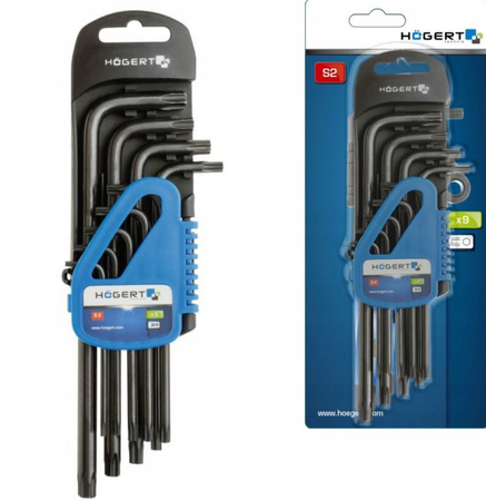 Zestaw kluczy TORX długich 9szt. Hogert HT1W816