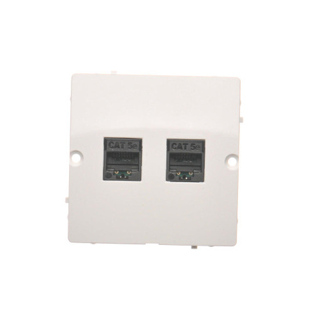 Gniazdo komputerowe podwójne RJ45 kat.5e białe Basic BMF52.02/11 Kontakt-Simon